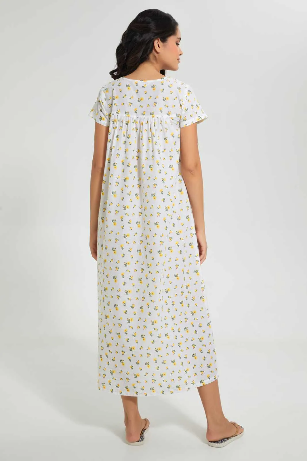 Ivory Floral Nightgown