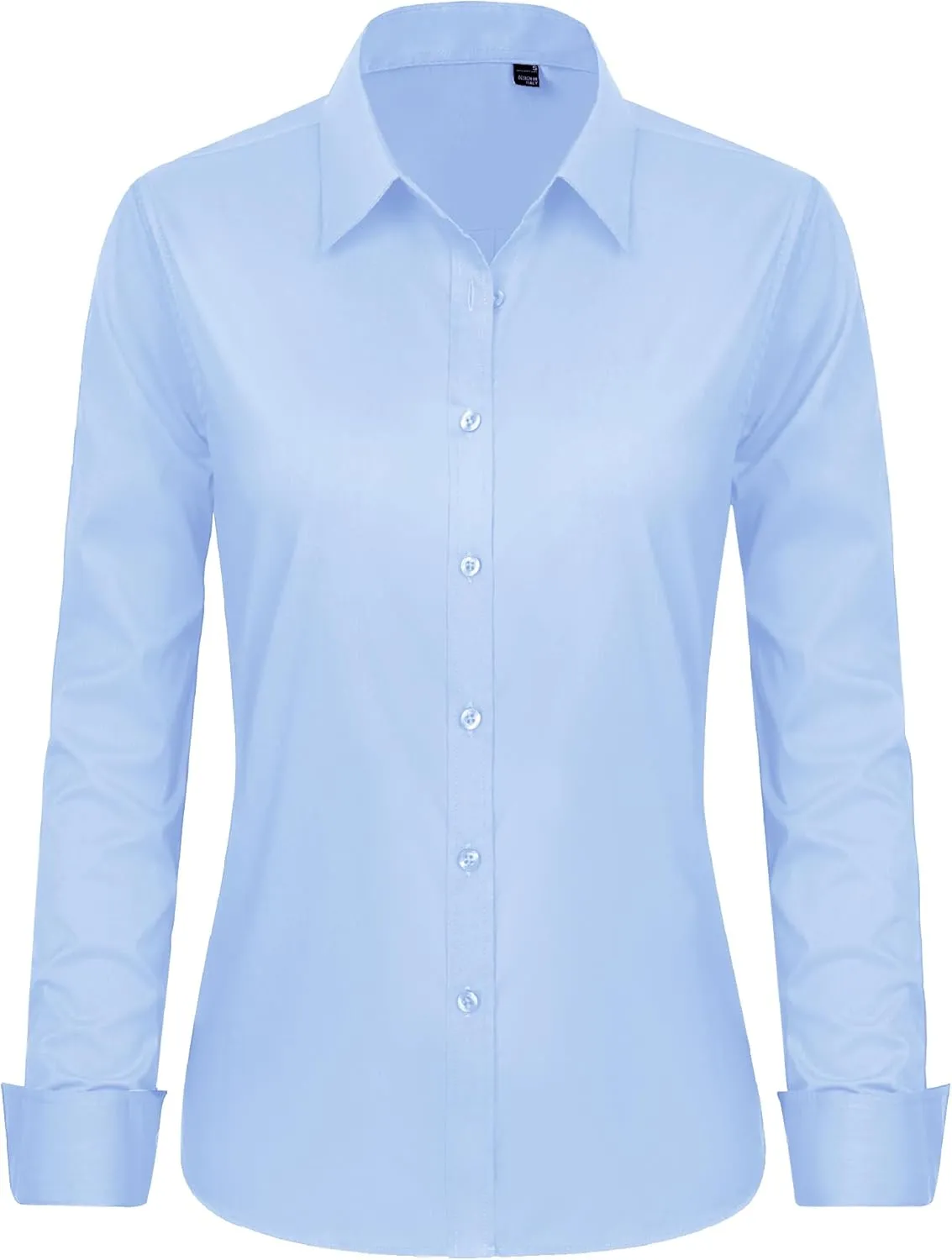 J.VER Womens Button Down Shirt Long Sleeve Dress Shirts Stretch Solid Work Blouse Collared Shirts for Business Office