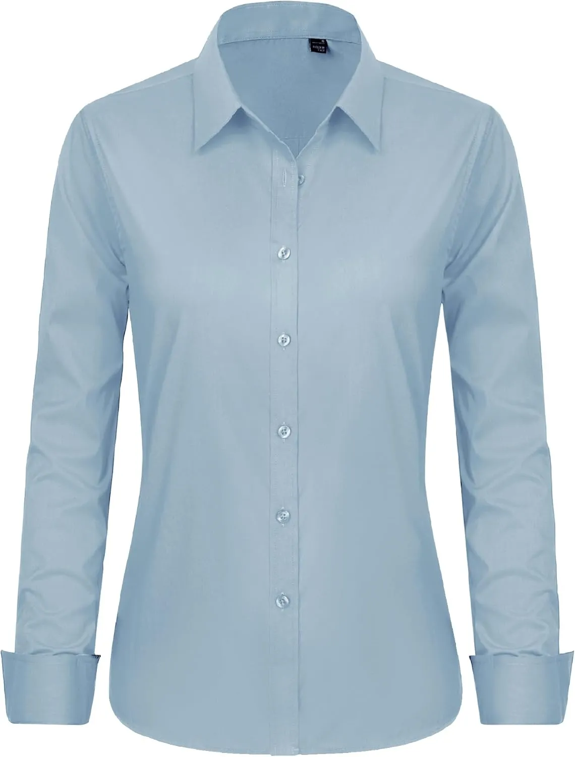 J.VER Womens Button Down Shirt Long Sleeve Dress Shirts Stretch Solid Work Blouse Collared Shirts for Business Office