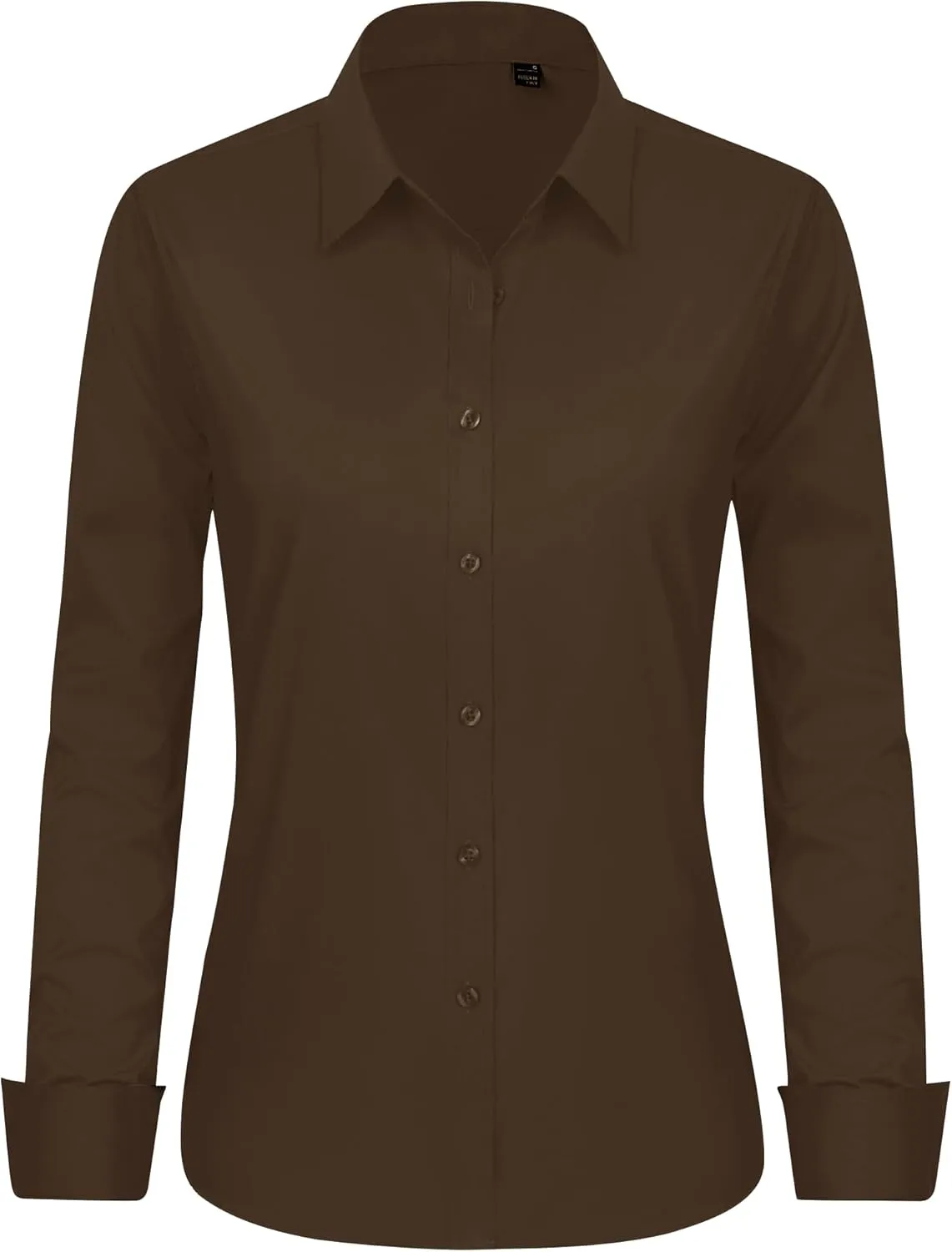 J.VER Womens Button Down Shirt Long Sleeve Dress Shirts Stretch Solid Work Blouse Collared Shirts for Business Office
