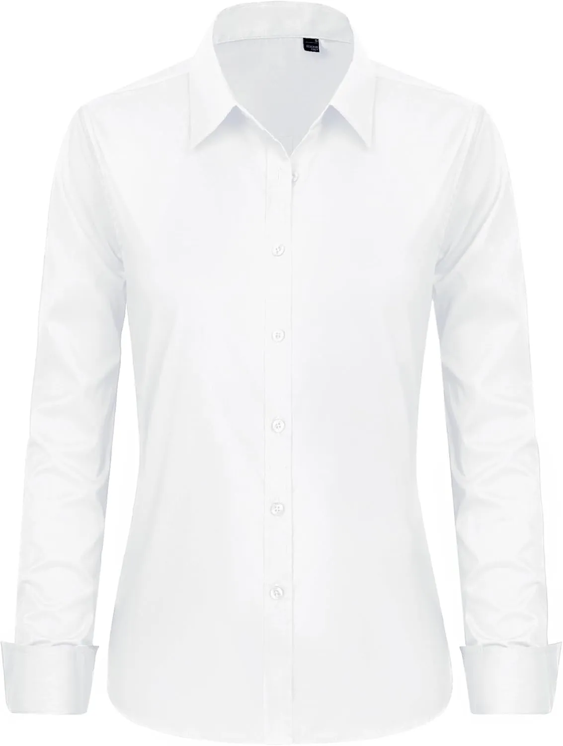 J.VER Womens Button Down Shirt Long Sleeve Dress Shirts Stretch Solid Work Blouse Collared Shirts for Business Office