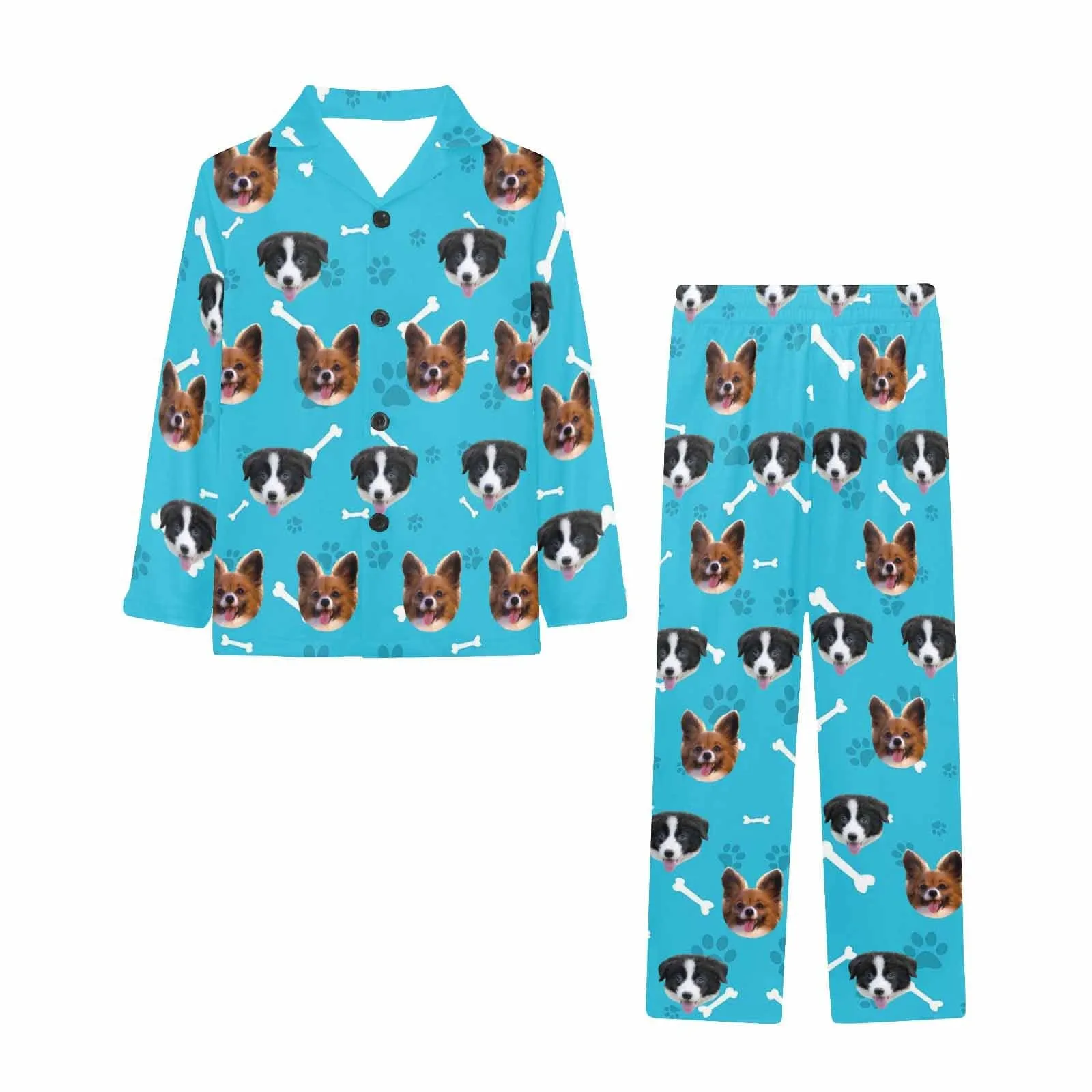 Kid's Pajamas Custom Sleepwear with Pet Dog Face Personalized Pajama Set For Boys&Girls 2-15Y