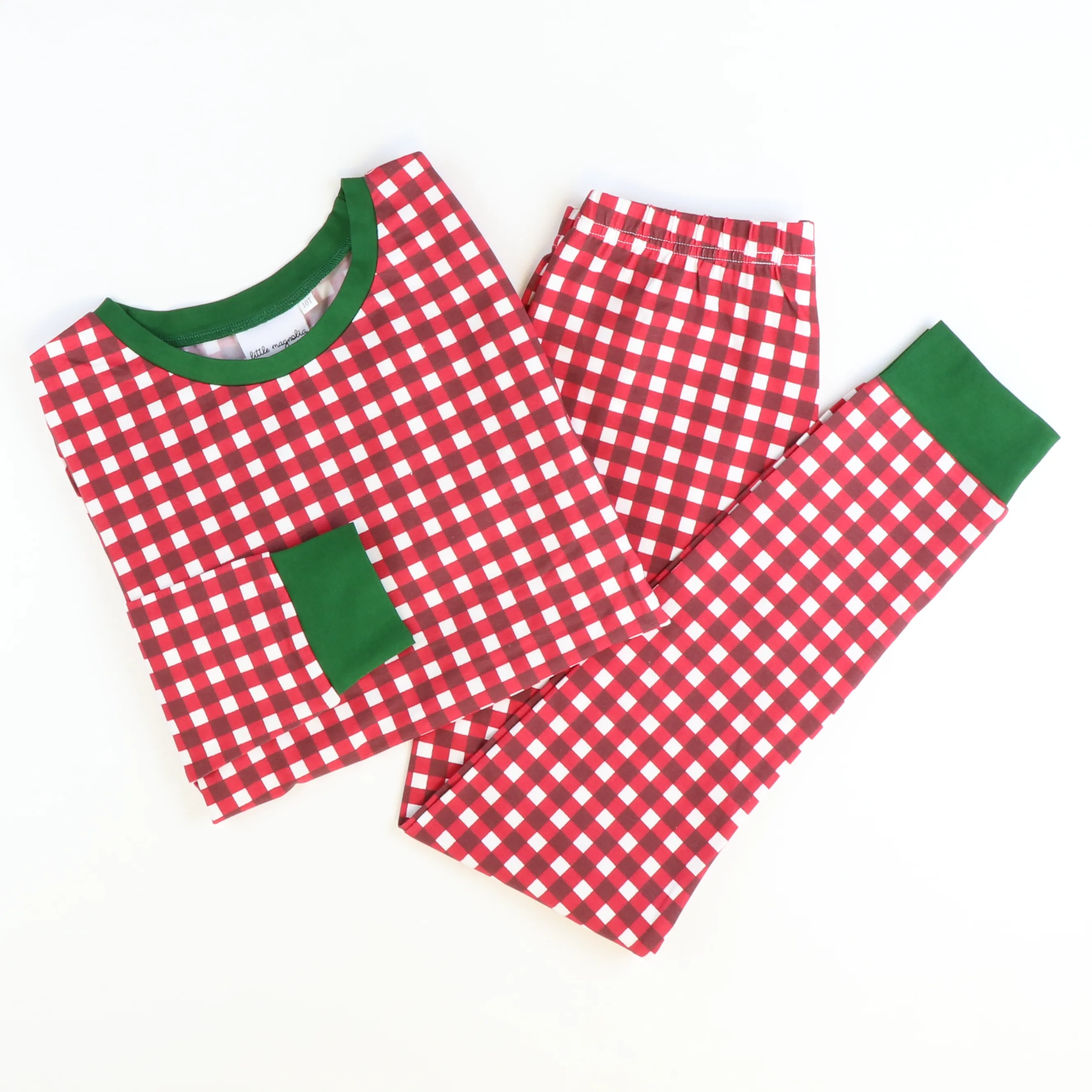 Knit Pajama Set - Crimson Check