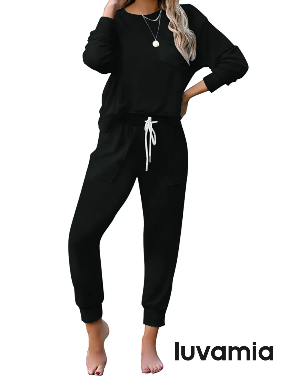 luvamia Women Tie Dye Pajama Sets Long Sleeve Tops and Pants PJ Sets Joggers Loungewear Sleepwear