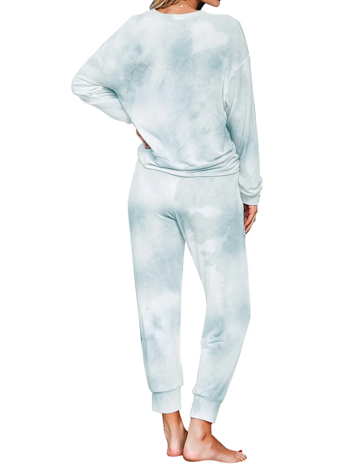 luvamia Women Tie Dye Pajama Sets Long Sleeve Tops and Pants PJ Sets Joggers Loungewear Sleepwear