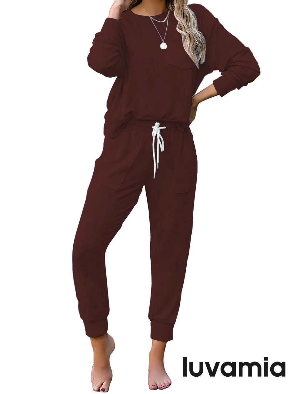 luvamia Women Tie Dye Pajama Sets Long Sleeve Tops and Pants PJ Sets Joggers Loungewear Sleepwear