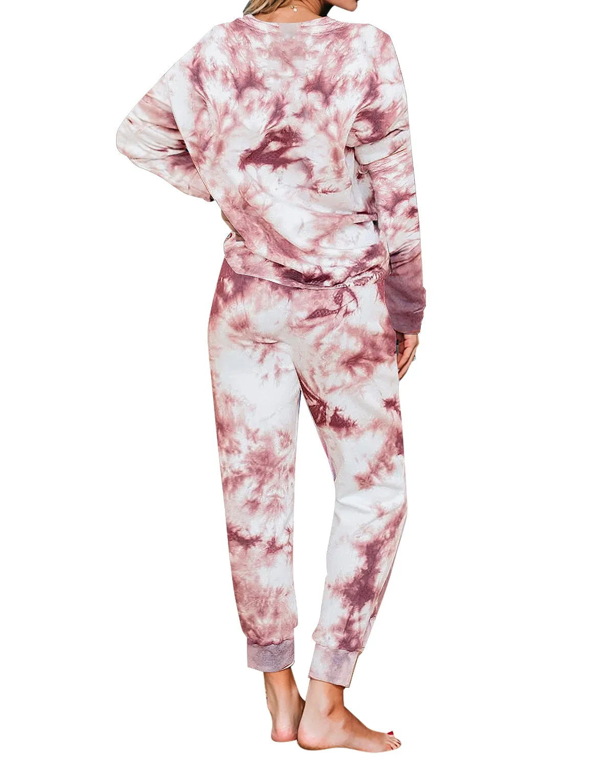 luvamia Women Tie Dye Pajama Sets Long Sleeve Tops and Pants PJ Sets Joggers Loungewear Sleepwear