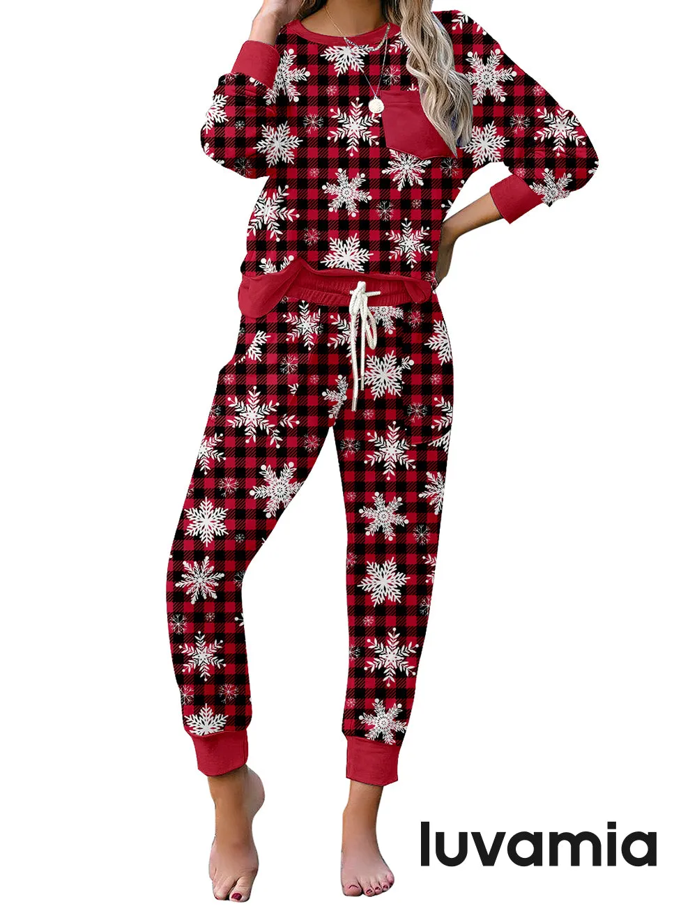 luvamia Women Tie Dye Pajama Sets Long Sleeve Tops and Pants PJ Sets Joggers Loungewear Sleepwear