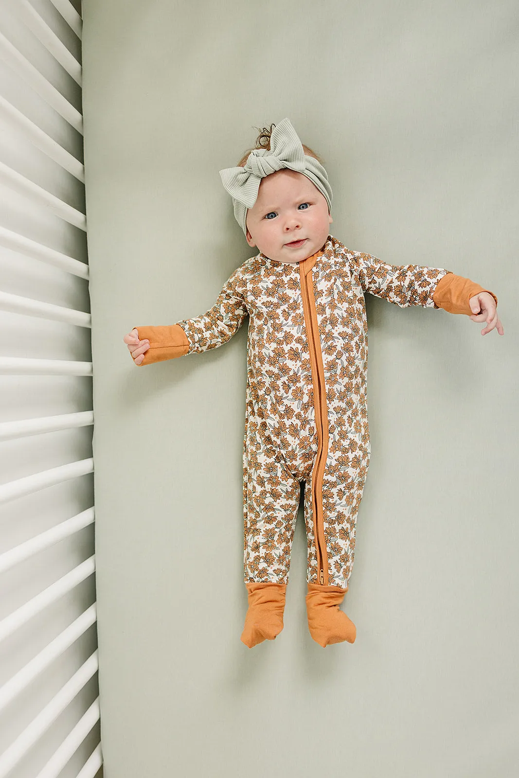 Mebie Baby Bamboo Romper - Cream Magnolia