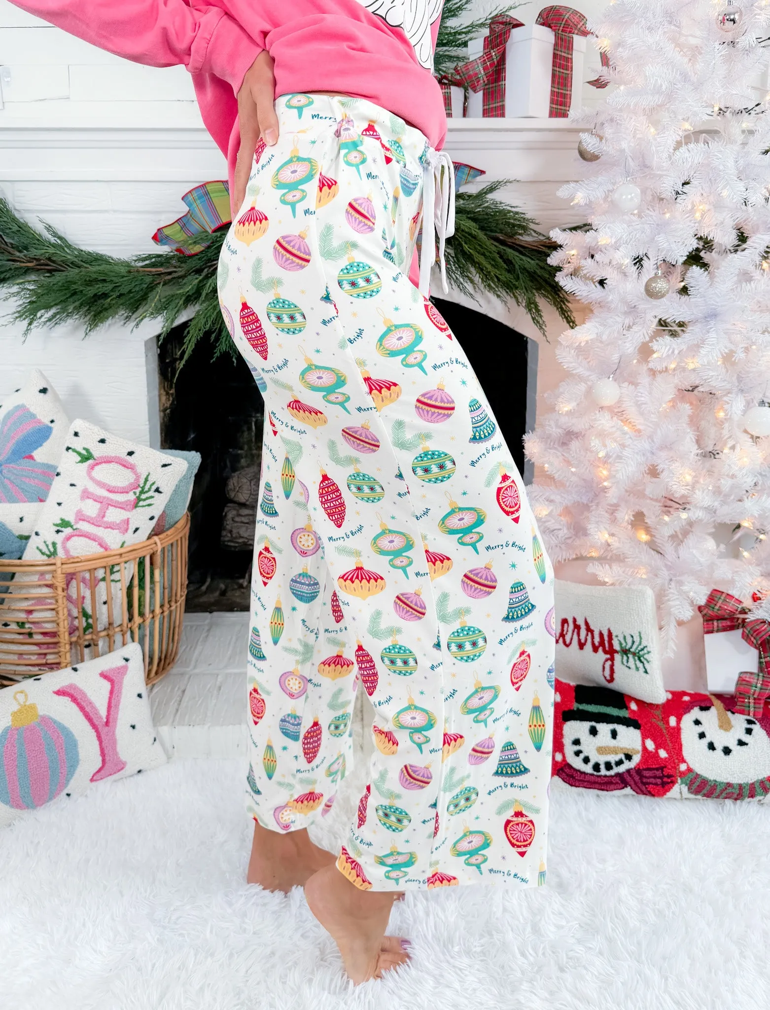 Merry   Bright Ornaments Pajama Pants