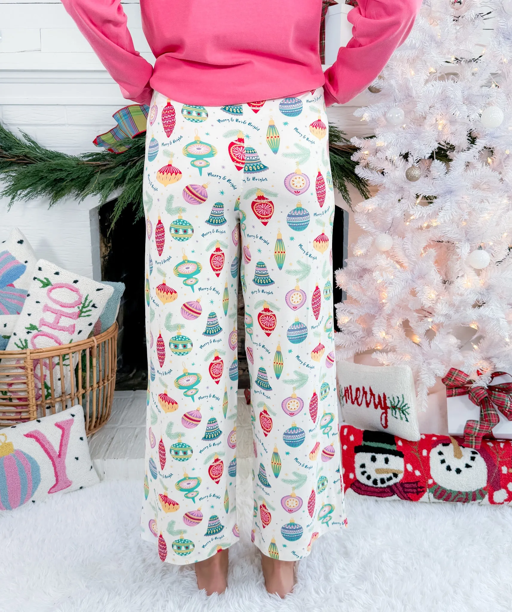 Merry   Bright Ornaments Pajama Pants
