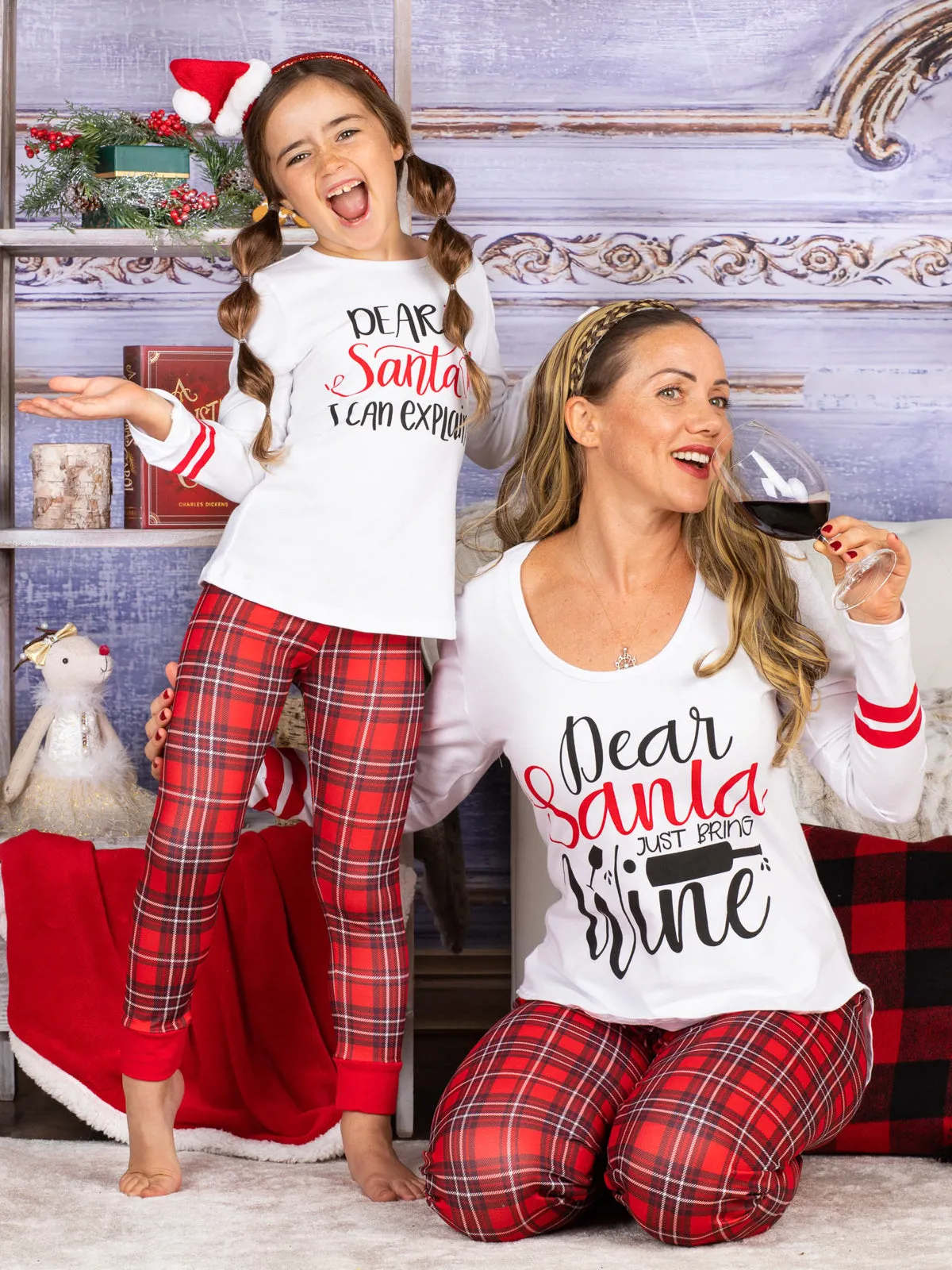 Mommy and Me Dear Santa Pajama Set