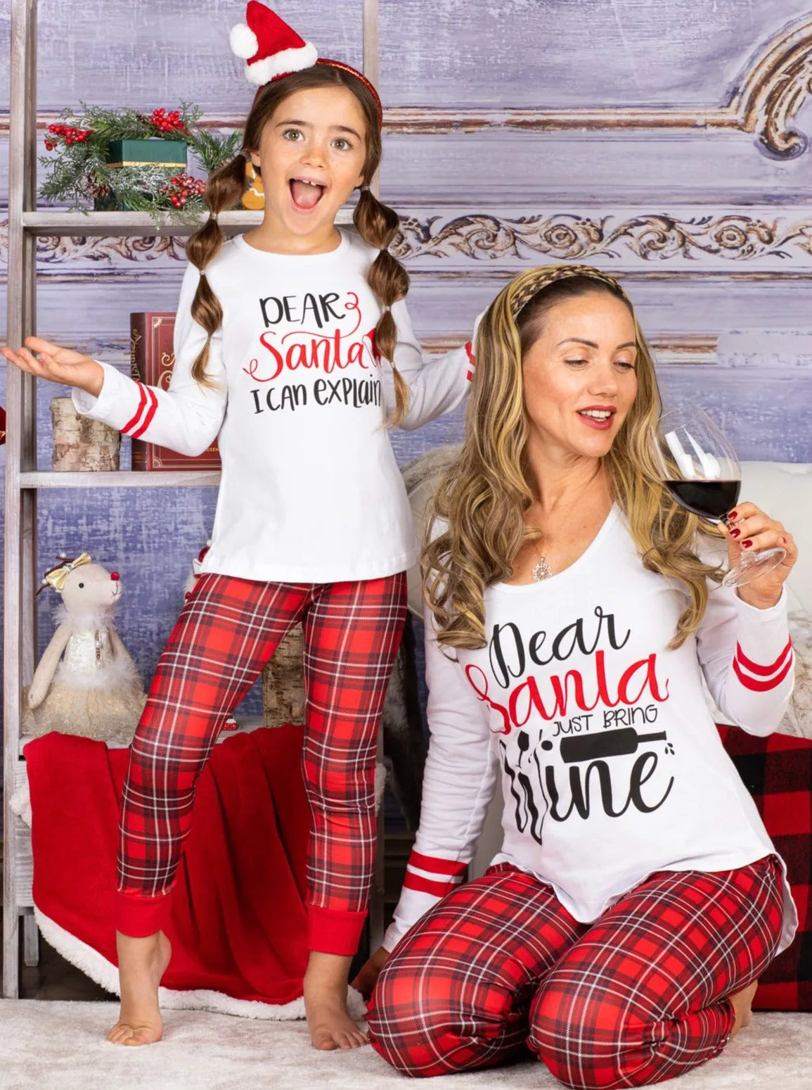Mommy and Me Dear Santa Pajama Set