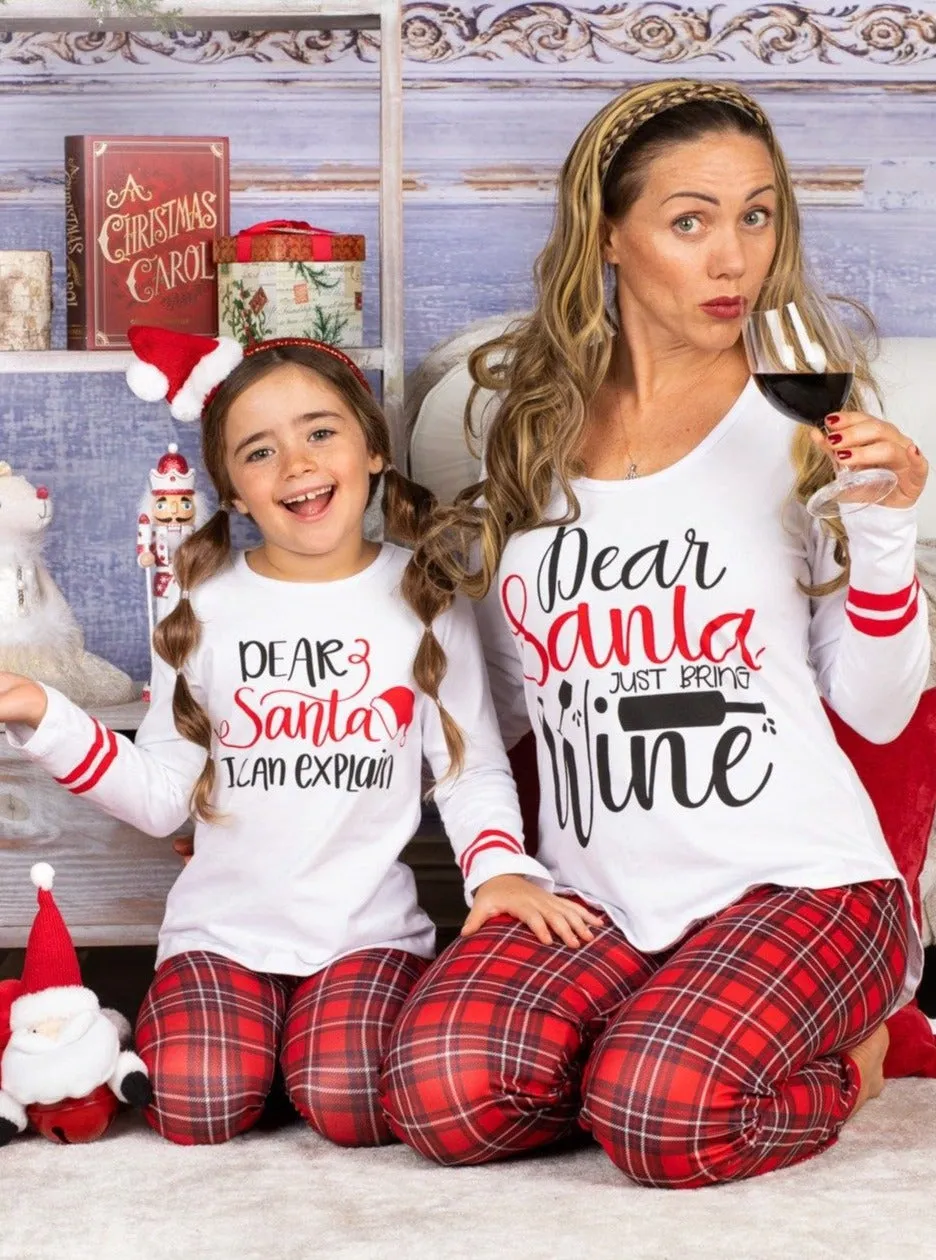 Mommy and Me Dear Santa Pajama Set