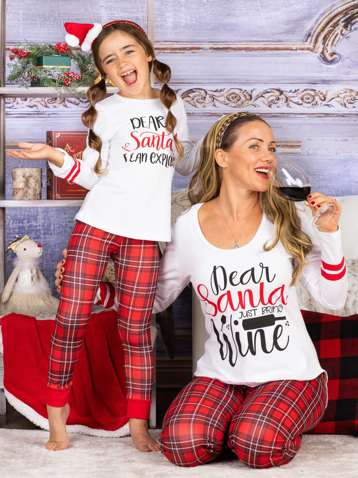 Mommy and Me Dear Santa Pajama Set