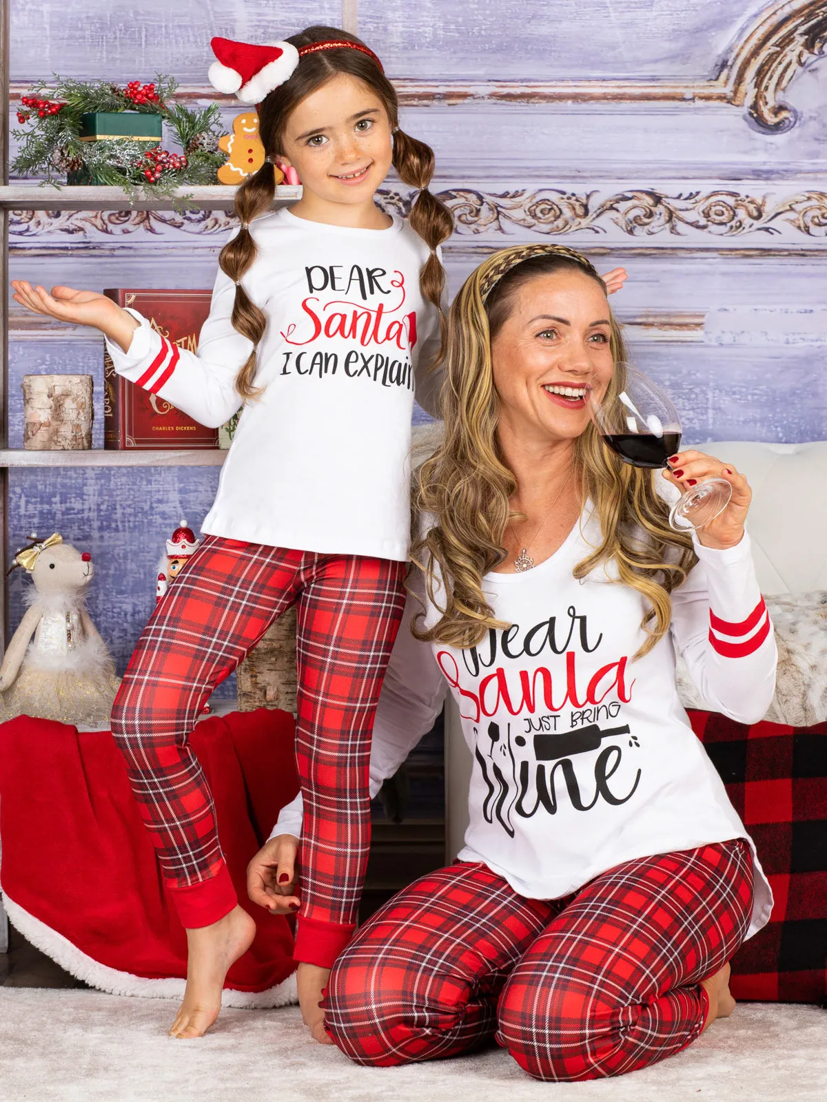 Mommy and Me Dear Santa Pajama Set