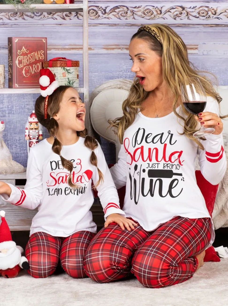 Mommy and Me Dear Santa Pajama Set