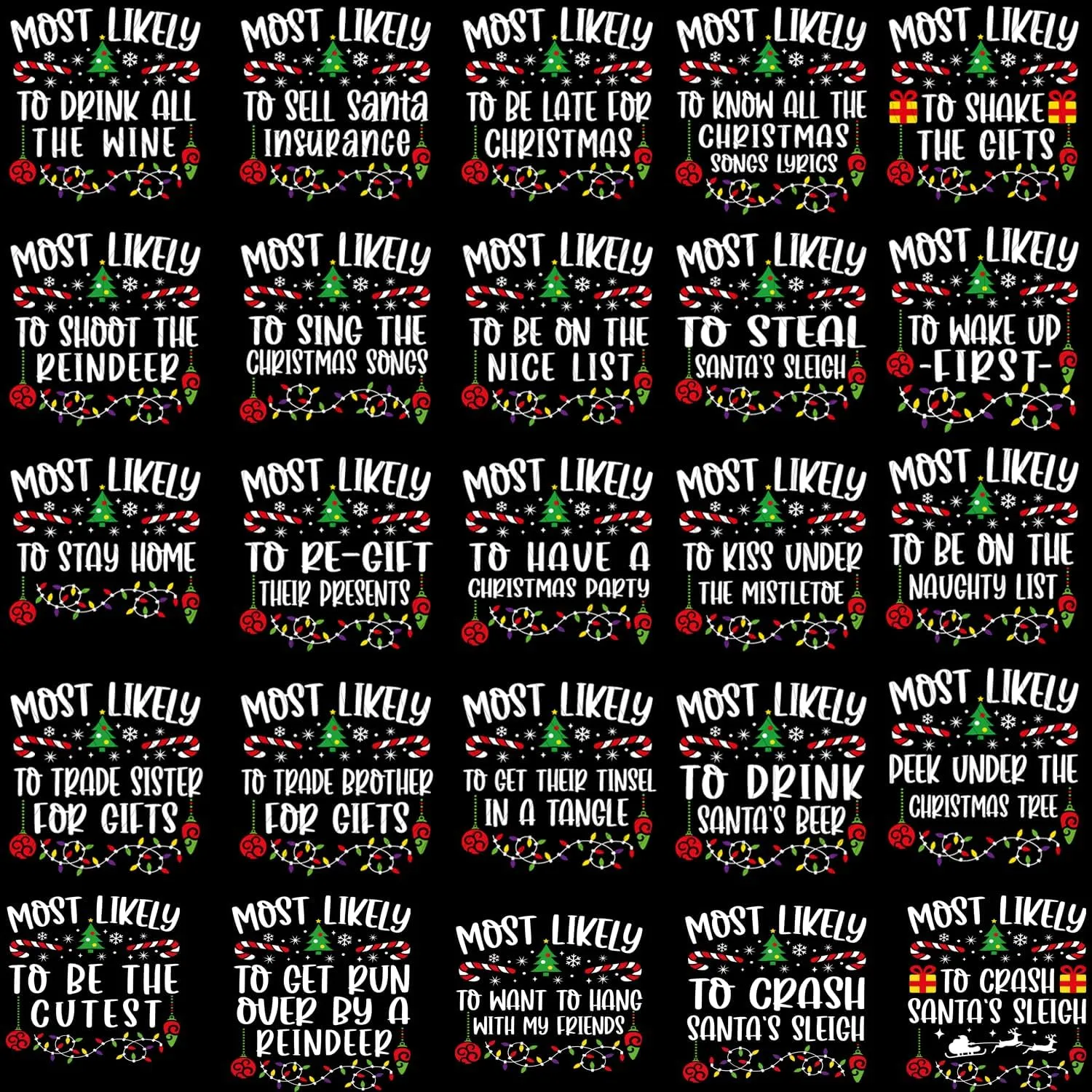 Most Likely to Christmas Shirts for Family, Xmas Party Members Gift, Family Matching Holiday T-Shirts, Funny Party