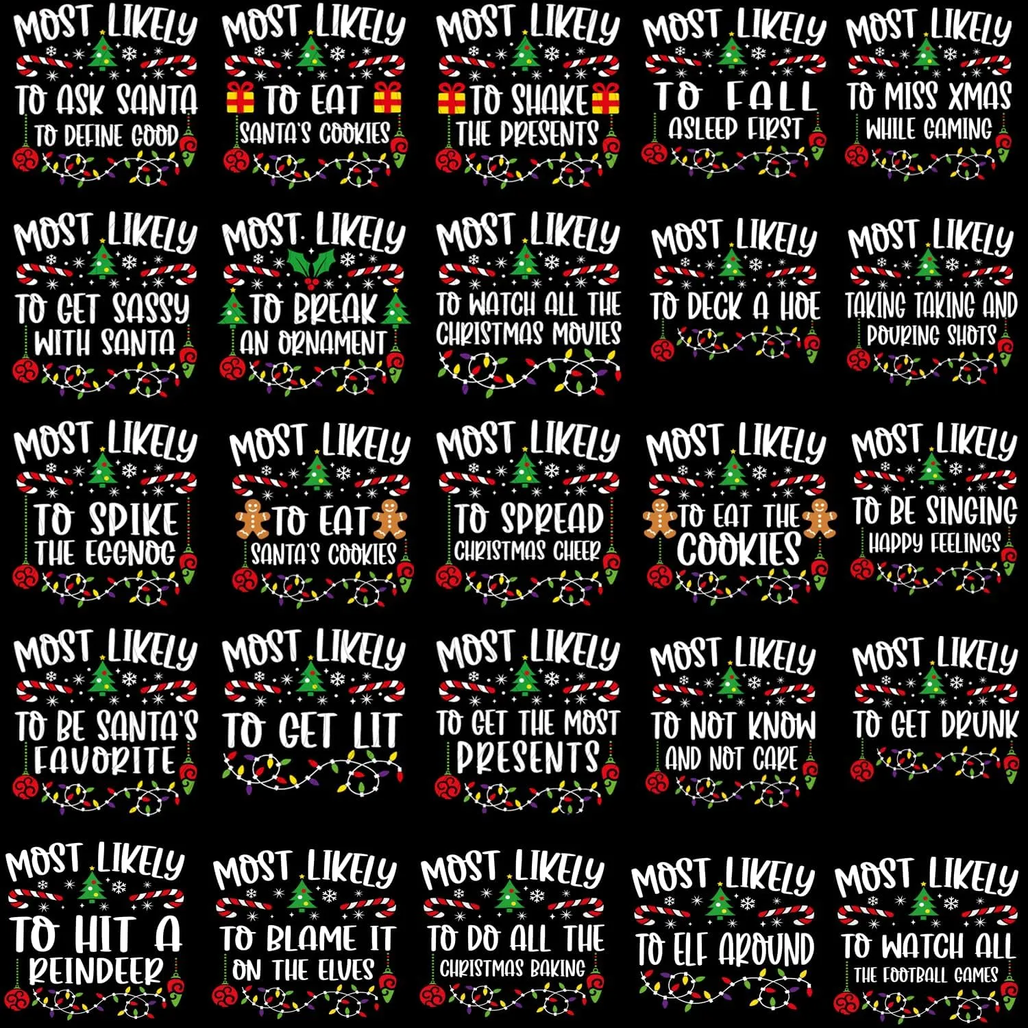 Most Likely to Christmas Shirts for Family, Xmas Party Members Gift, Family Matching Holiday T-Shirts, Funny Party