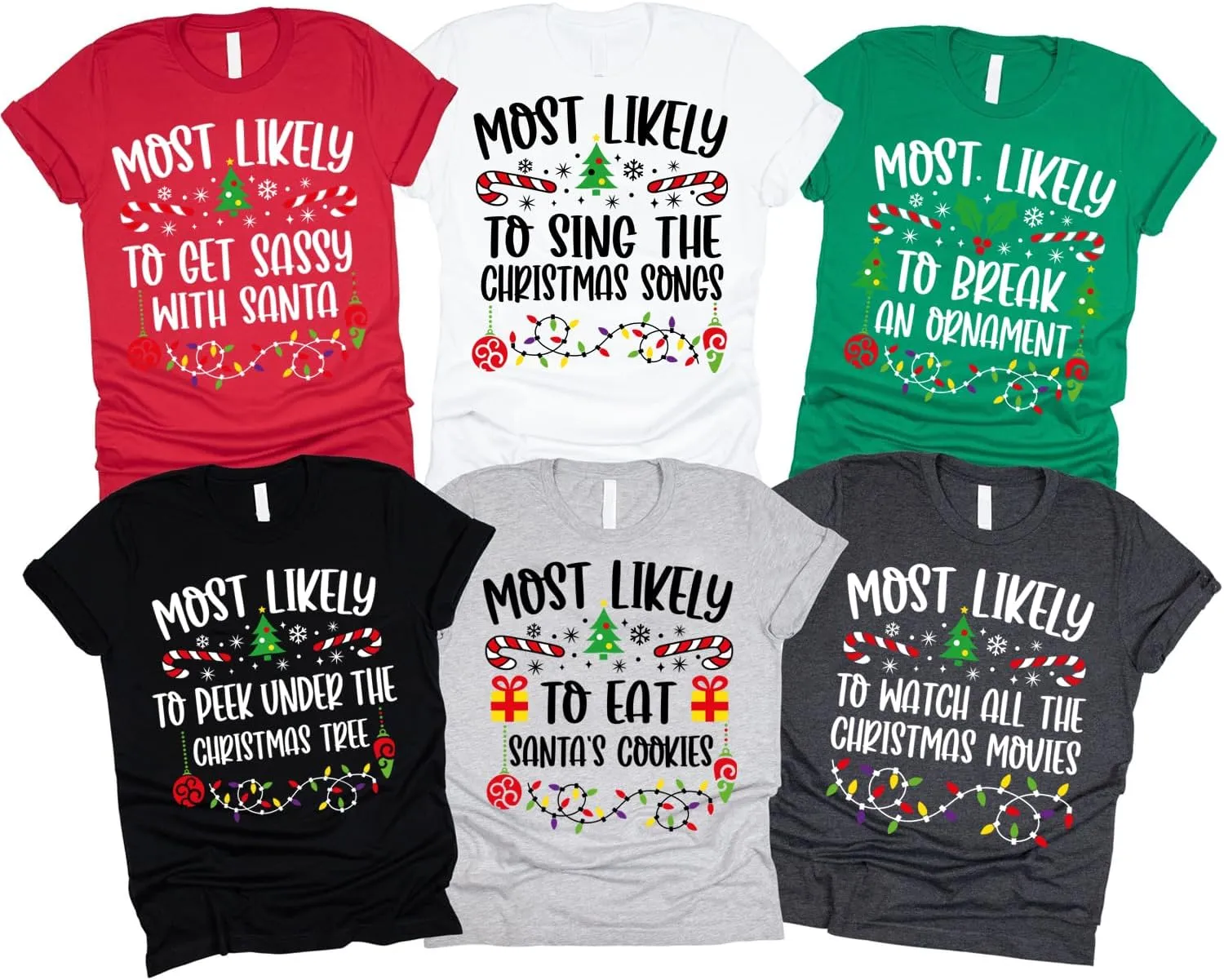 Most Likely to Christmas Shirts for Family, Xmas Party Members Gift, Family Matching Holiday T-Shirts, Funny Party