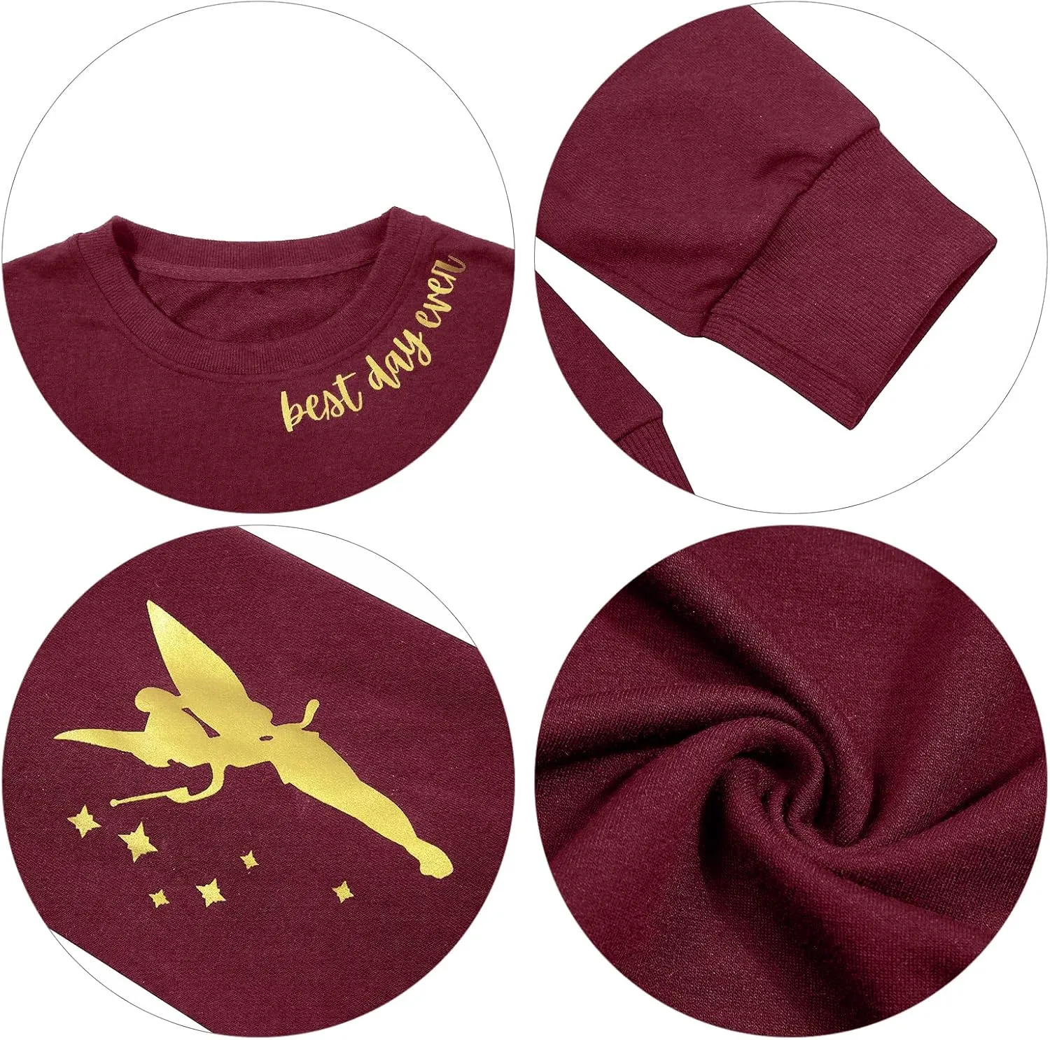 MYHALF Magical Shirt for Women Magic Kingdom Sweatshirt Best Day Long Sleeve Shirts Family Vacation Pullover Tops