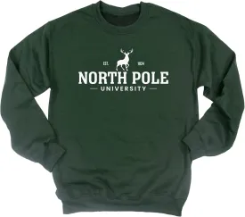 North Pole University Unisex Christmas Sweatshirt - Graphic Sweatshirt for Women, Holiday Christmas Sweater, Comfy Pullover