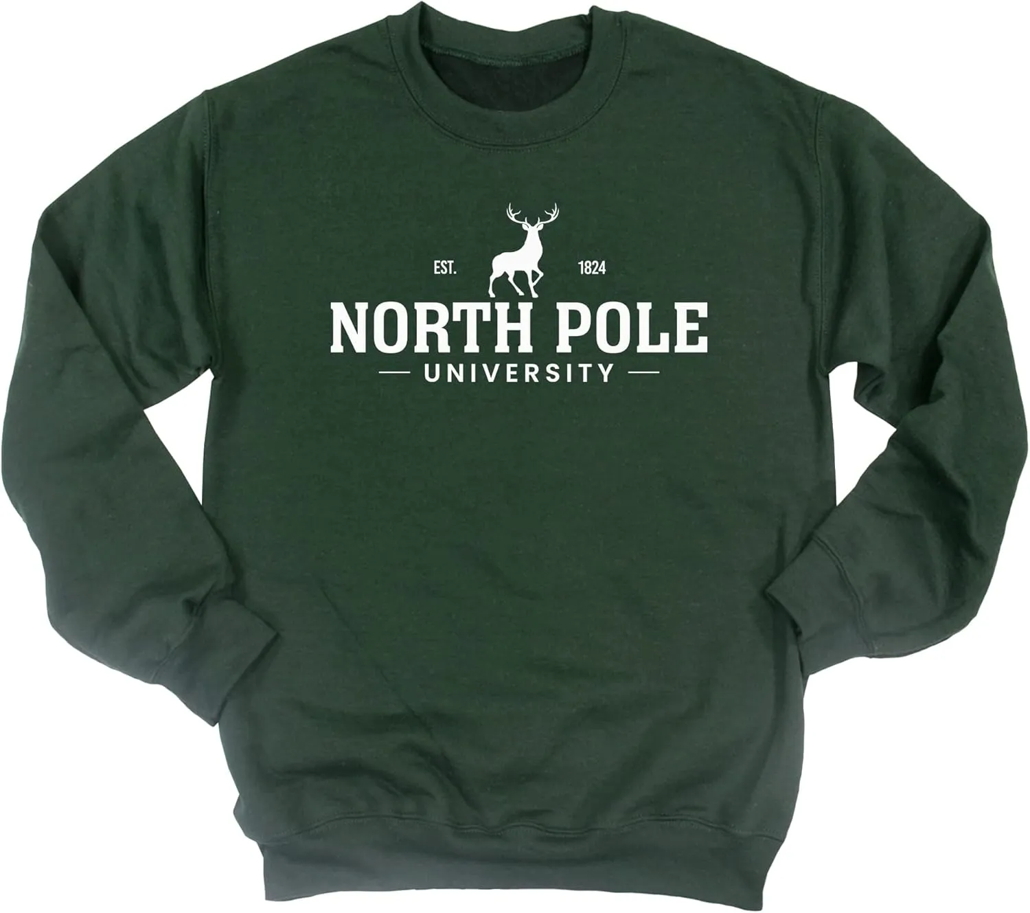 North Pole University Unisex Christmas Sweatshirt - Graphic Sweatshirt for Women, Holiday Christmas Sweater, Comfy Pullover