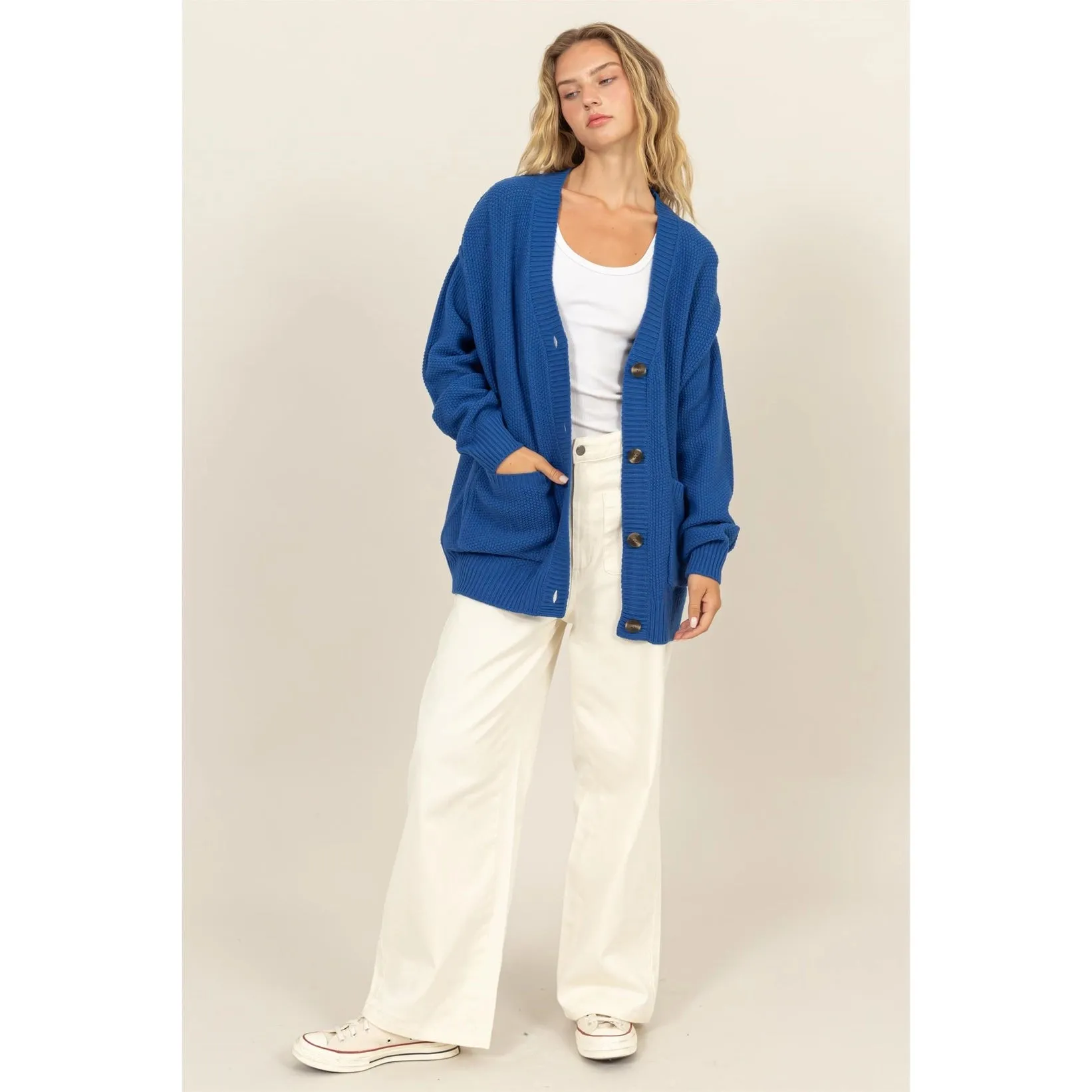 Oversized Button Up Knit Cardi
