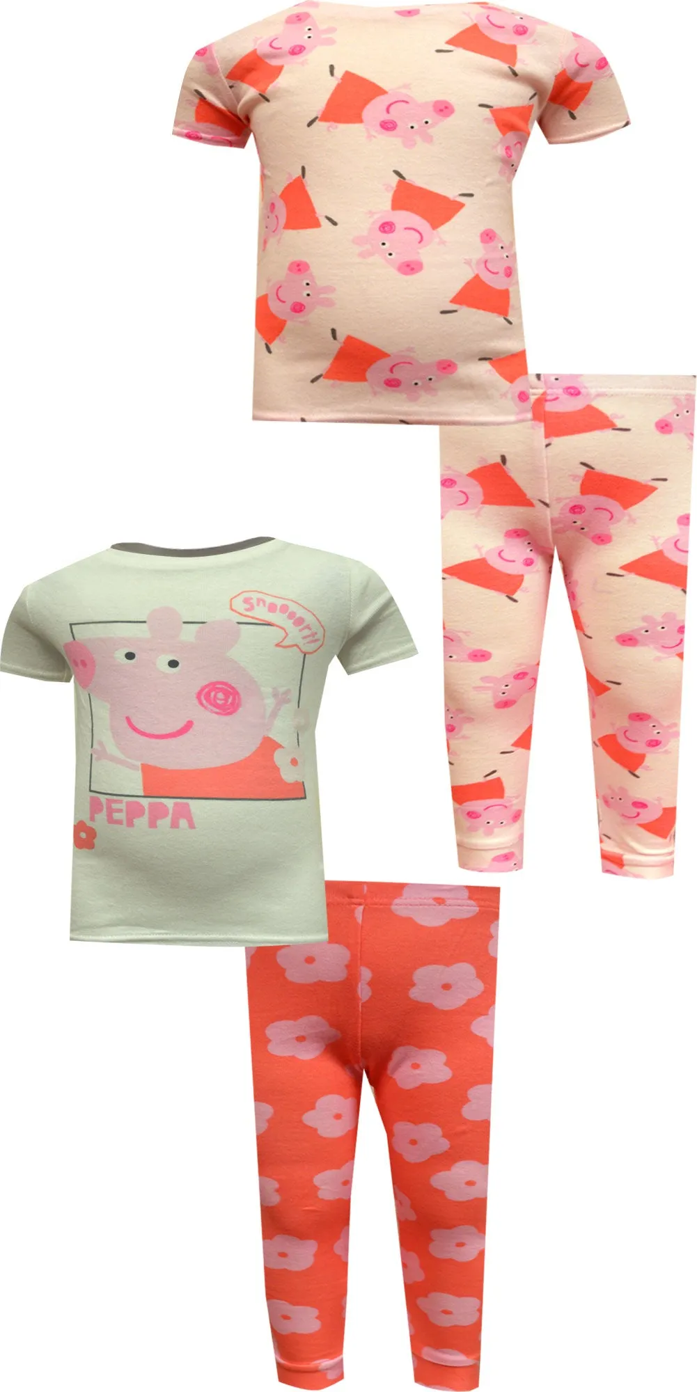 Peppa Pig Smelling the Flowers 4 Piece Cotton Toddler Pajamas