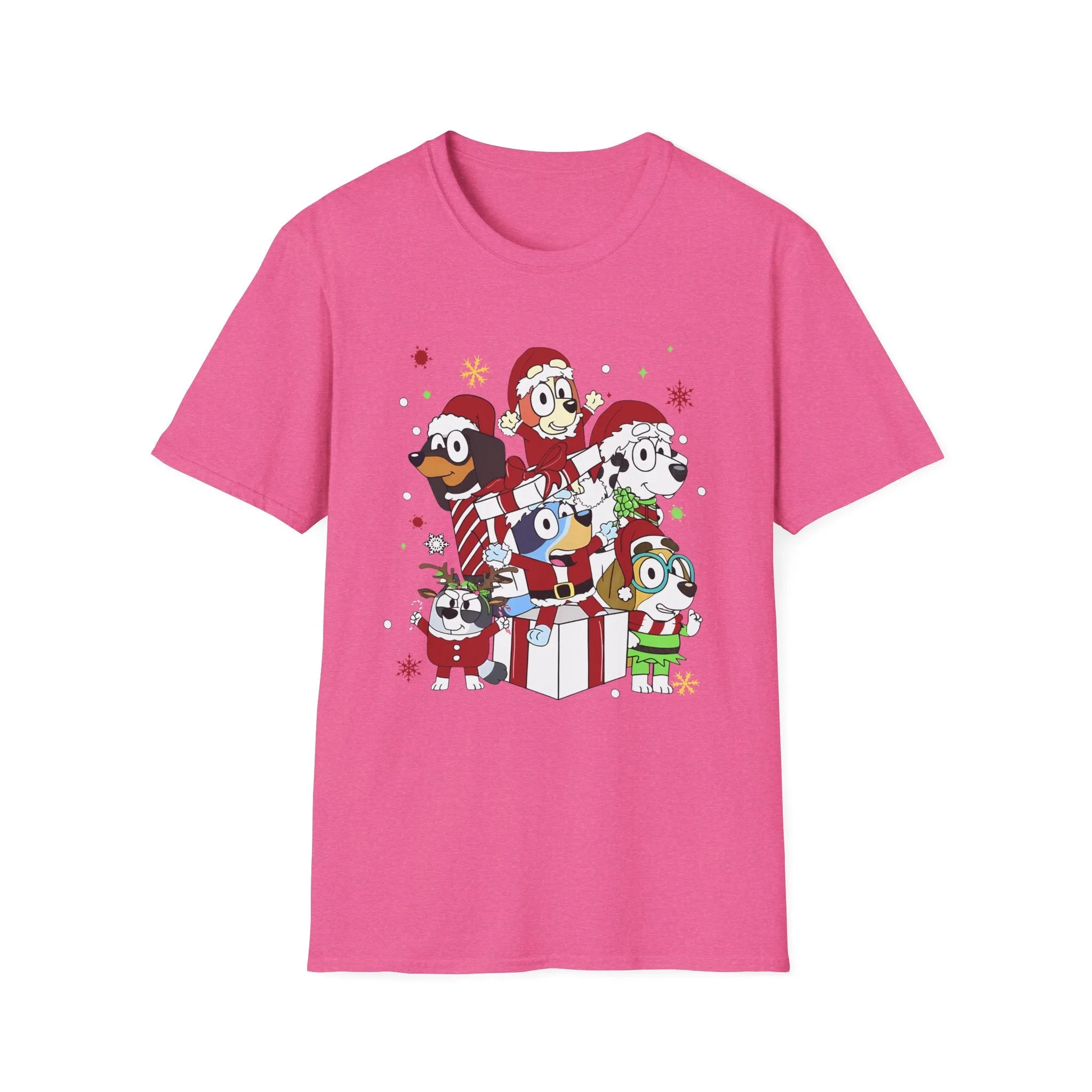 Princess Grace Festive Holiday Dogs T-Shirt - Unisex Softstyle Christmas Tee