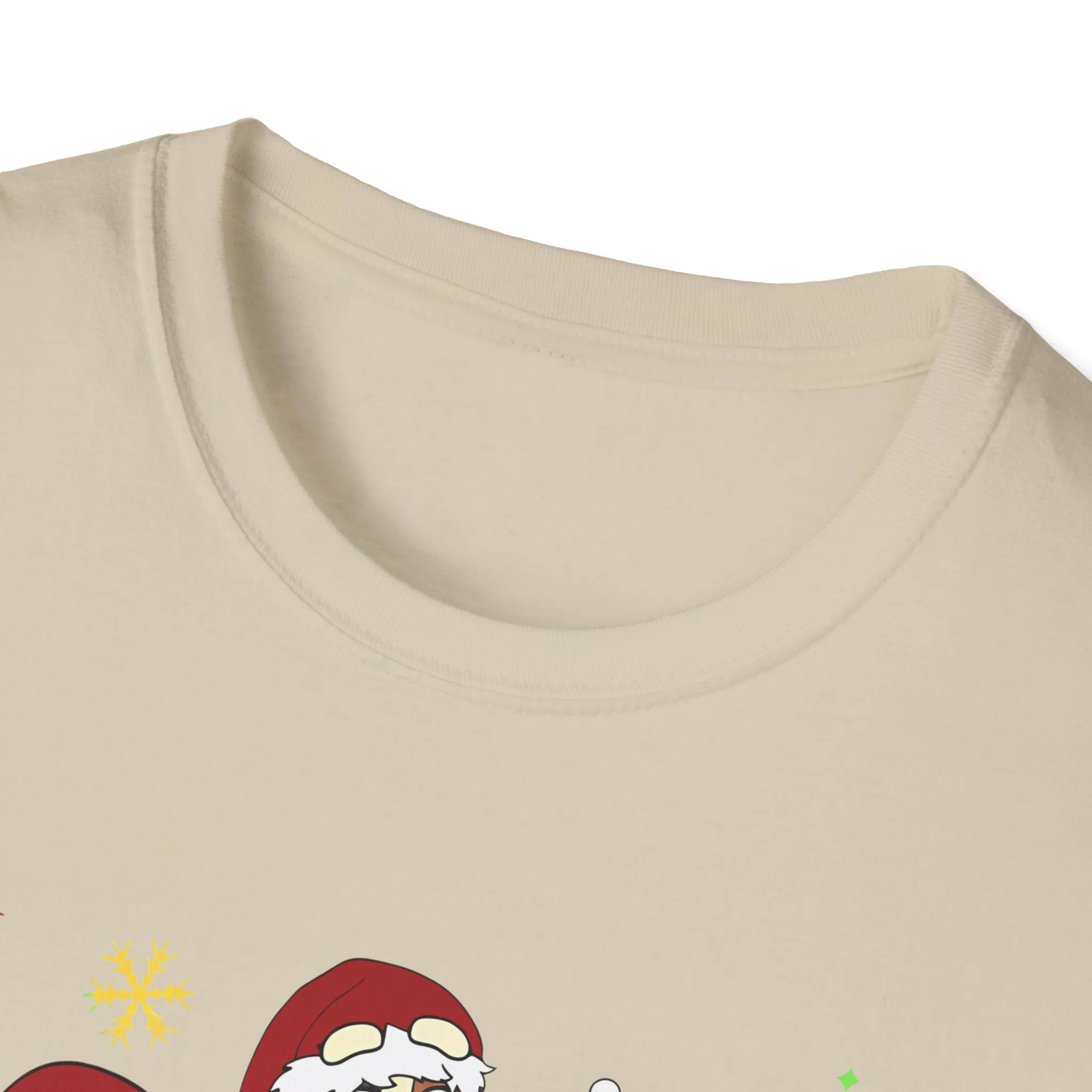 Princess Grace Festive Holiday Dogs T-Shirt - Unisex Softstyle Christmas Tee