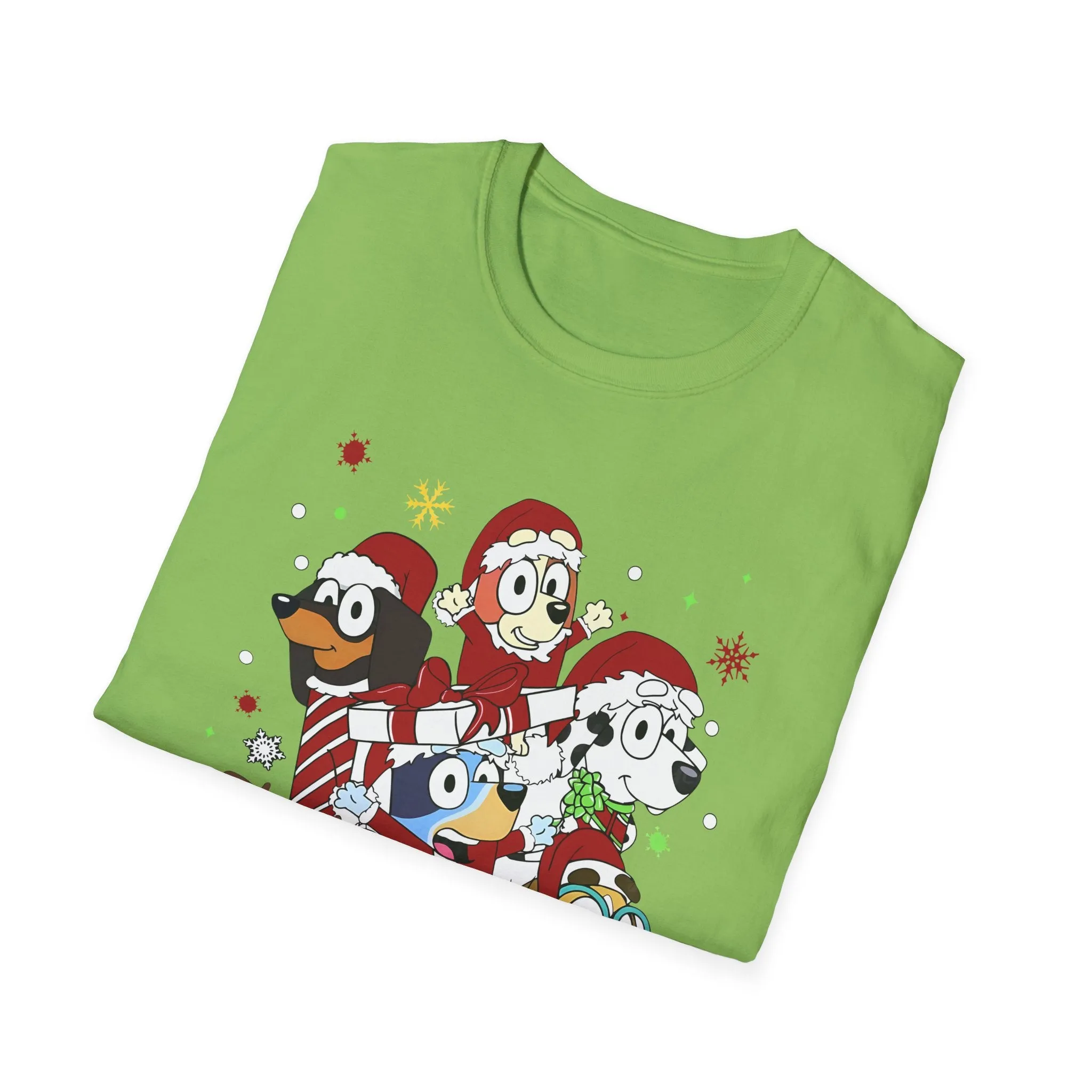 Princess Grace Festive Holiday Dogs T-Shirt - Unisex Softstyle Christmas Tee