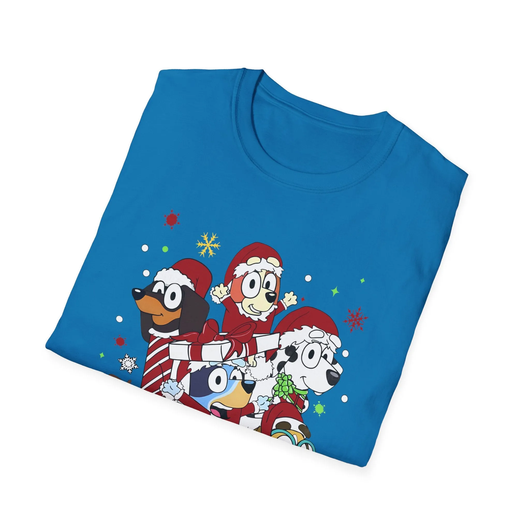 Princess Grace Festive Holiday Dogs T-Shirt - Unisex Softstyle Christmas Tee