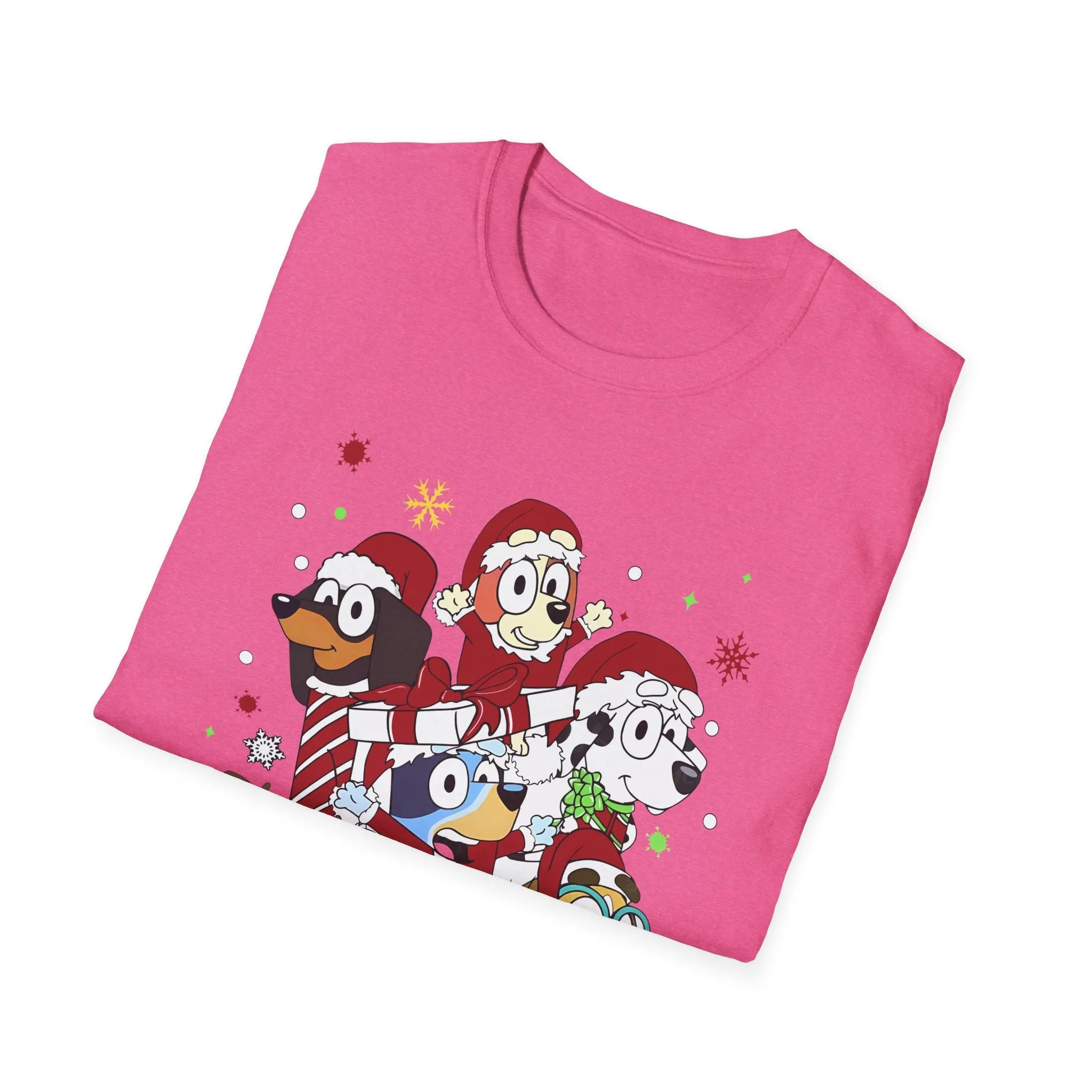 Princess Grace Festive Holiday Dogs T-Shirt - Unisex Softstyle Christmas Tee