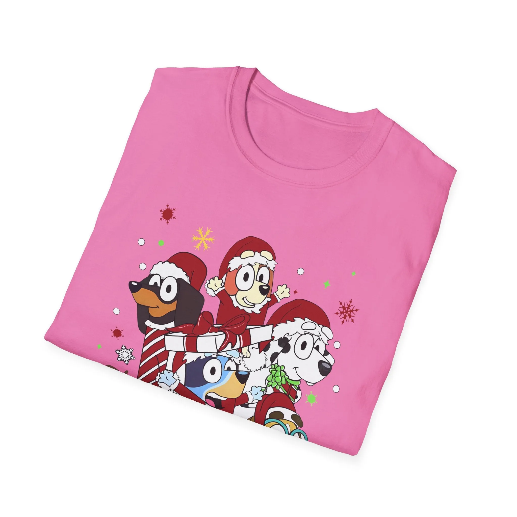 Princess Grace Festive Holiday Dogs T-Shirt - Unisex Softstyle Christmas Tee