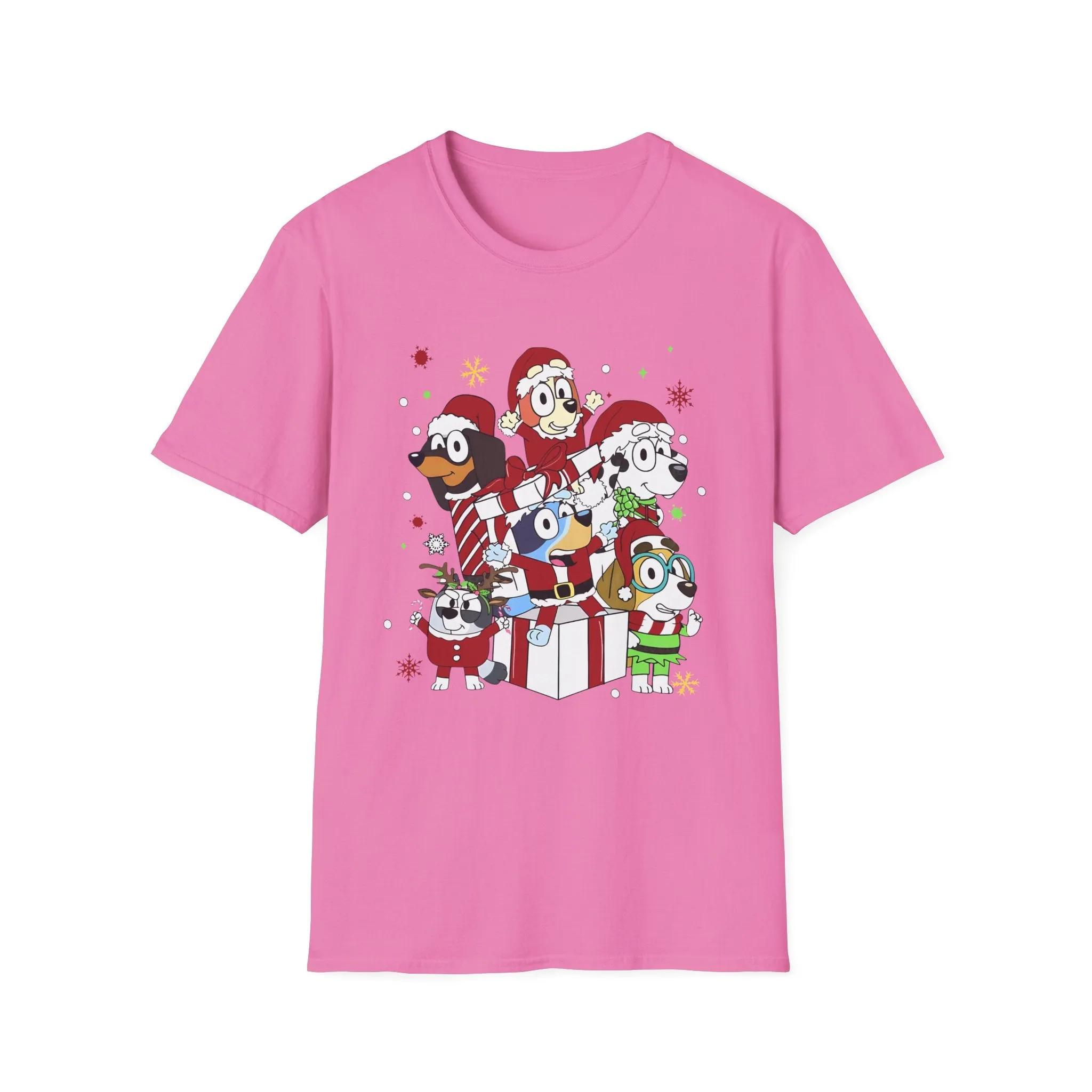 Princess Grace Festive Holiday Dogs T-Shirt - Unisex Softstyle Christmas Tee
