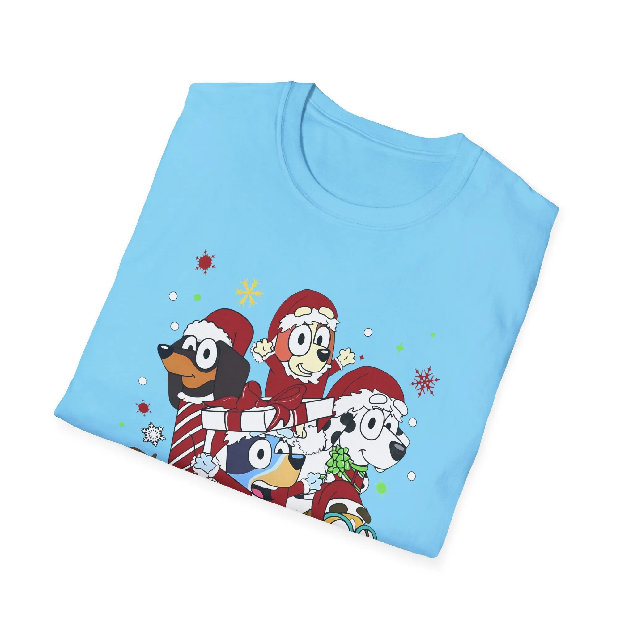Princess Grace Festive Holiday Dogs T-Shirt - Unisex Softstyle Christmas Tee