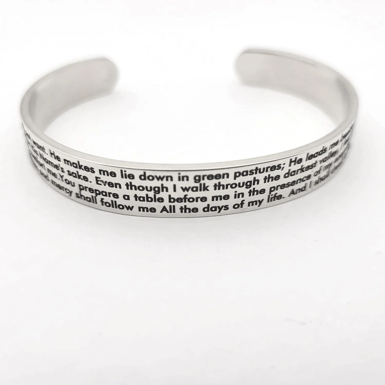 Psalm 23 Bracelet cuff- Christian Bracelet The Lord is My Shepherd | Religious Gifts for Men, Women, Family