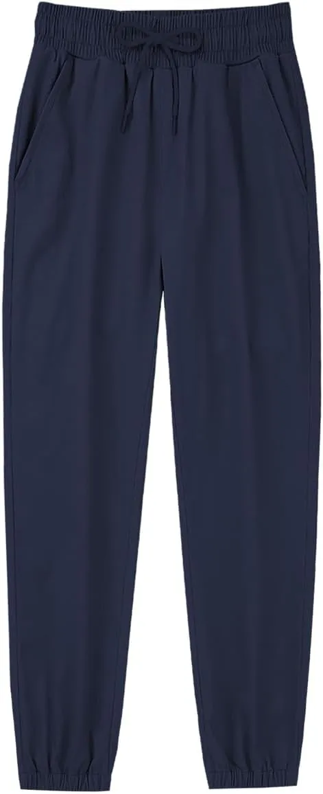 QBK Pull on Stretch School Uniform Pant Jogger Pants for Toddler to Youth Boys and Girls