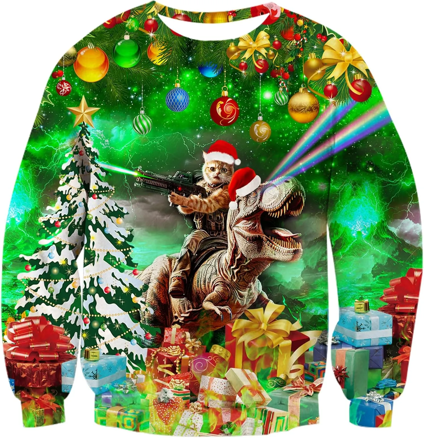 RAISEVERN Ugly Christmas Sweatshirt for Women Men Funny Novelty Pullover Tops for Holiday