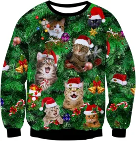 RAISEVERN Ugly Christmas Sweatshirt for Women Men Funny Novelty Pullover Tops for Holiday