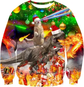 RAISEVERN Ugly Christmas Sweatshirt for Women Men Funny Novelty Pullover Tops for Holiday