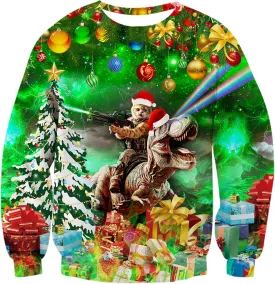 RAISEVERN Ugly Christmas Sweatshirt for Women Men Funny Novelty Pullover Tops for Holiday