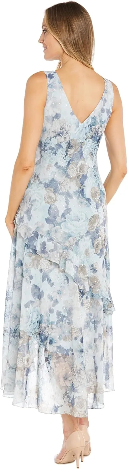 R&M Richards Women's Shimmer Bloom Hi-Lo Dress Set