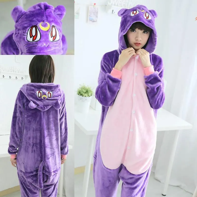 Sailor Moon Cat Luna Animal Onesies Kigurumi Pajamas Costume