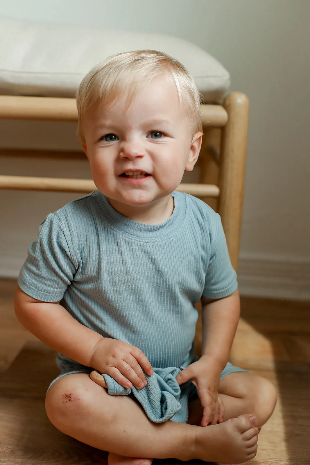 Seaspray Ribbed Solid 2 Piece Bamboo Pajama Set