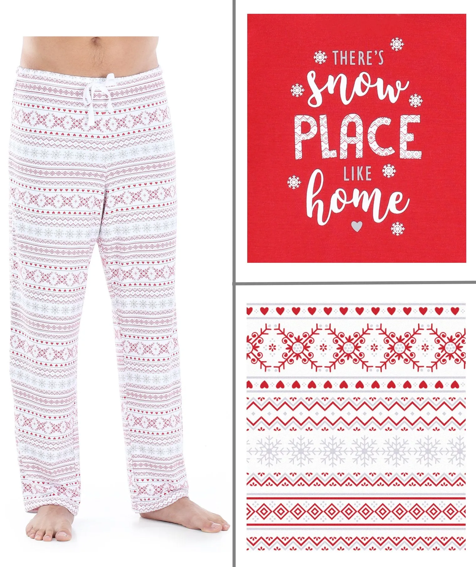 Sleepyheads Family Matching Christmas Red Fairisle Pajama Sets