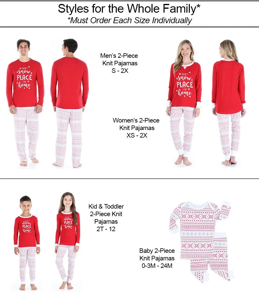Sleepyheads Family Matching Christmas Red Fairisle Pajama Sets
