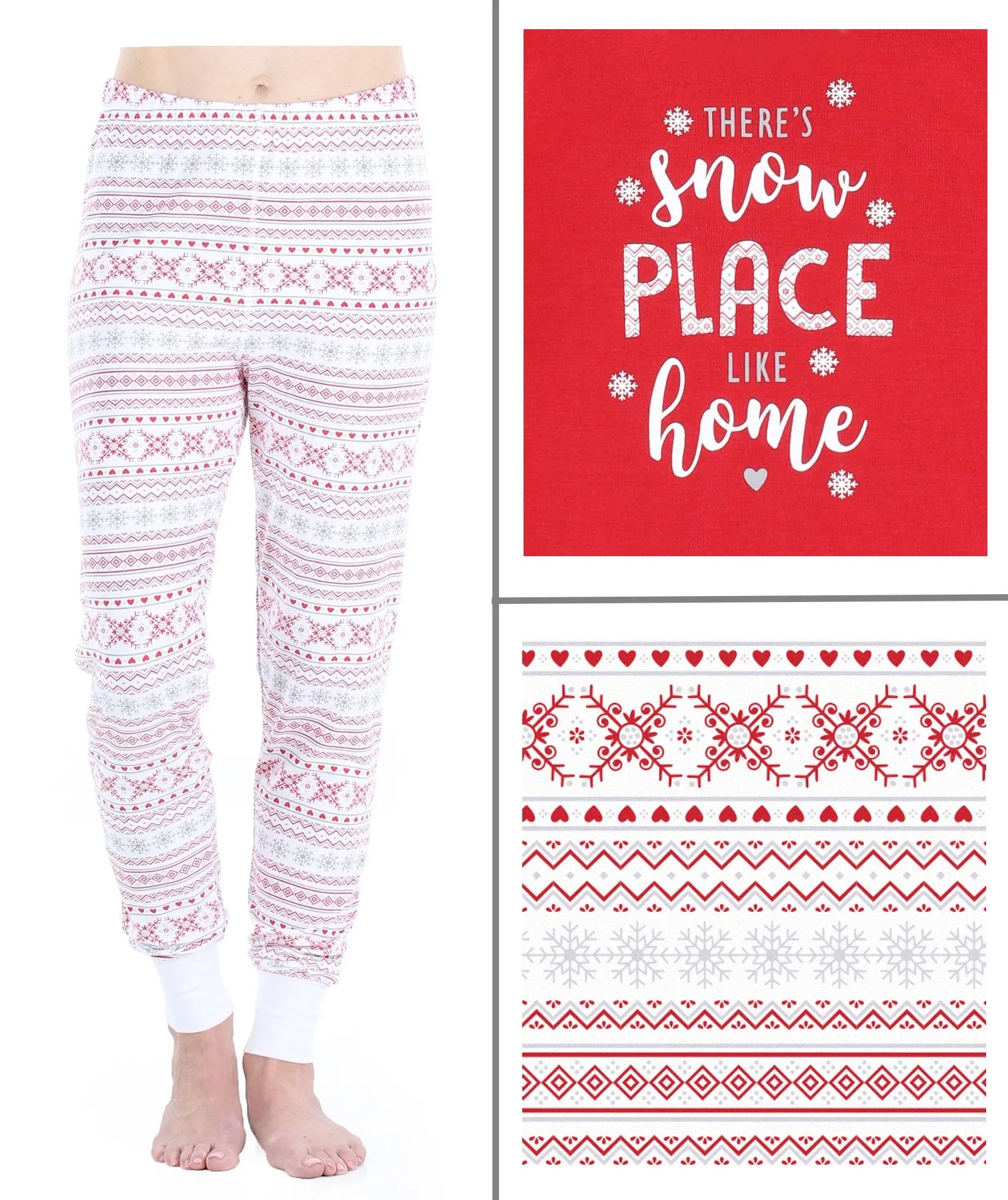 Sleepyheads Family Matching Christmas Red Fairisle Pajama Sets