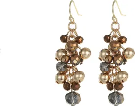 Sparkly Crystal Beads Dangle Earrings for Women Cute Handmade Boho Cluster Drop Earrings
